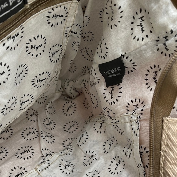 Myra Canvas Cafe Print Backpack in Beige and Brown Weathered Worn Look Myra main image 5